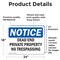 Signmission Dead End Private Property No Trespassing OSHA Notice Sign, Vinyl Decal, 24in W x 18in L, 2PK OS-2PACK-NS-D-1824-L-10942 - alternate 4
